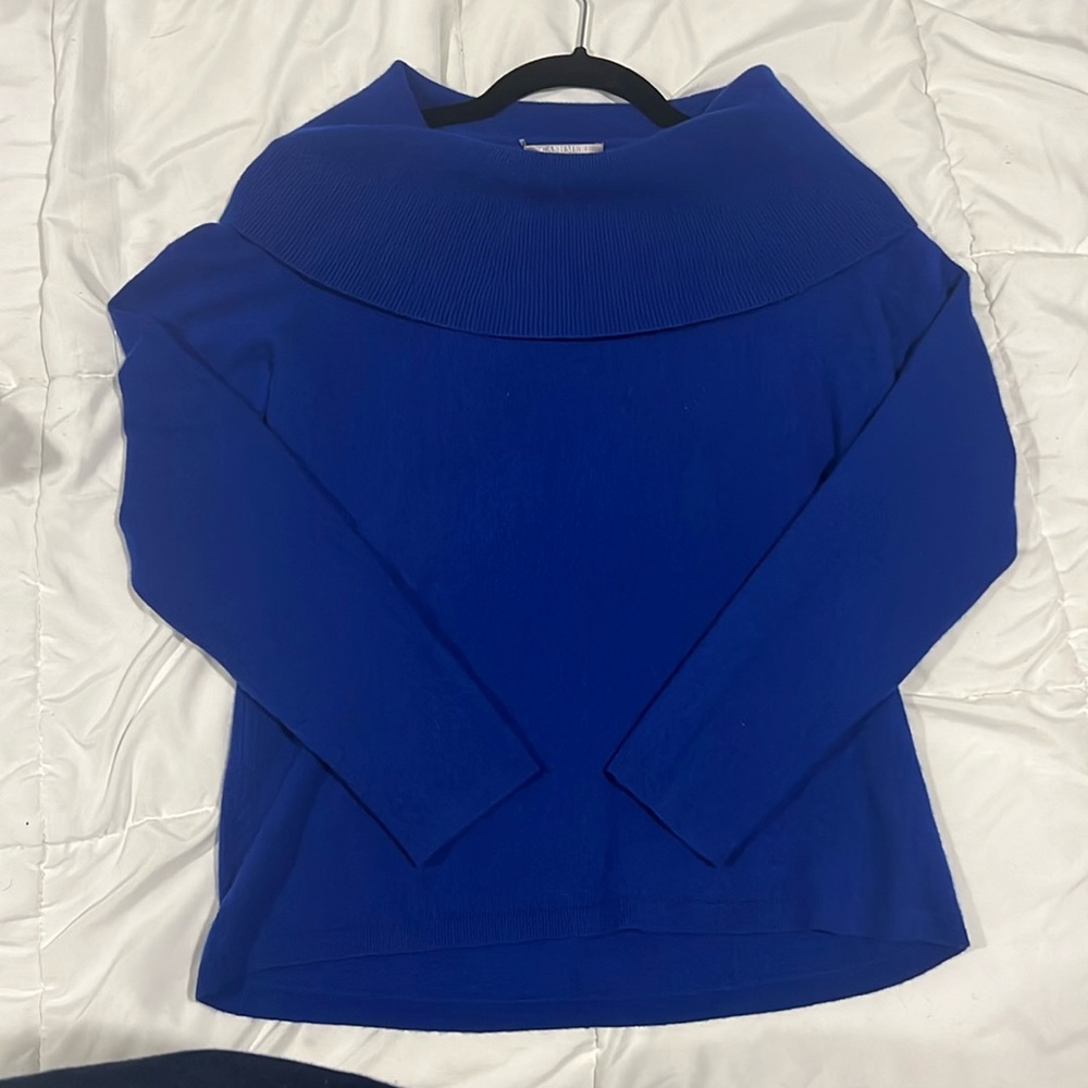 Cashmere by Charter Club Royal‎ Blue Cowlneck Sweater